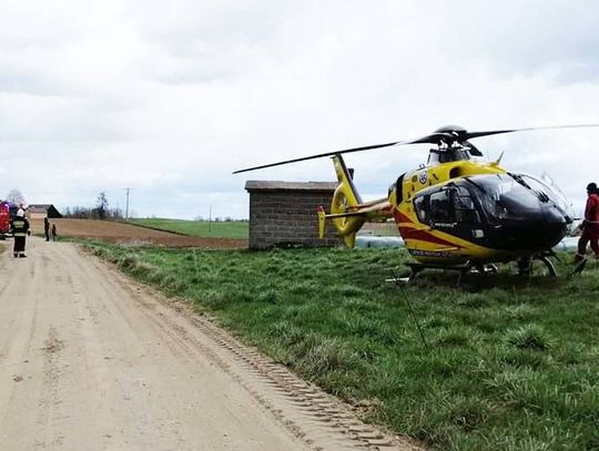 Wypadek przy pracach rolniczych w Białogórach